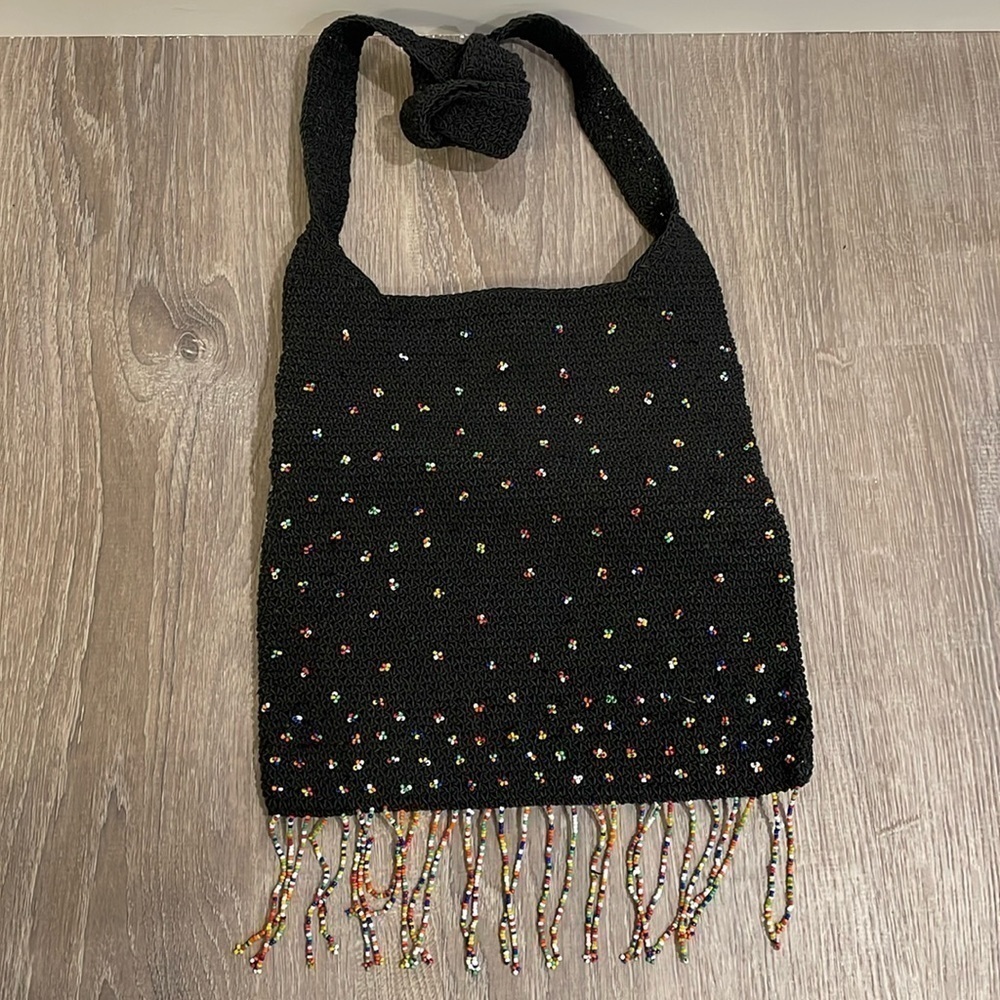 Black Beaded Purse